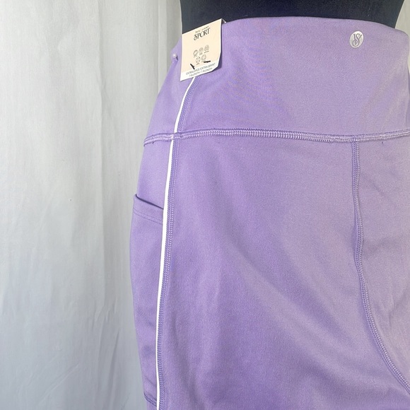 Victorias Secret Pink, purple, lilac, leggings with white stripe, XL - Picture 4 of 11